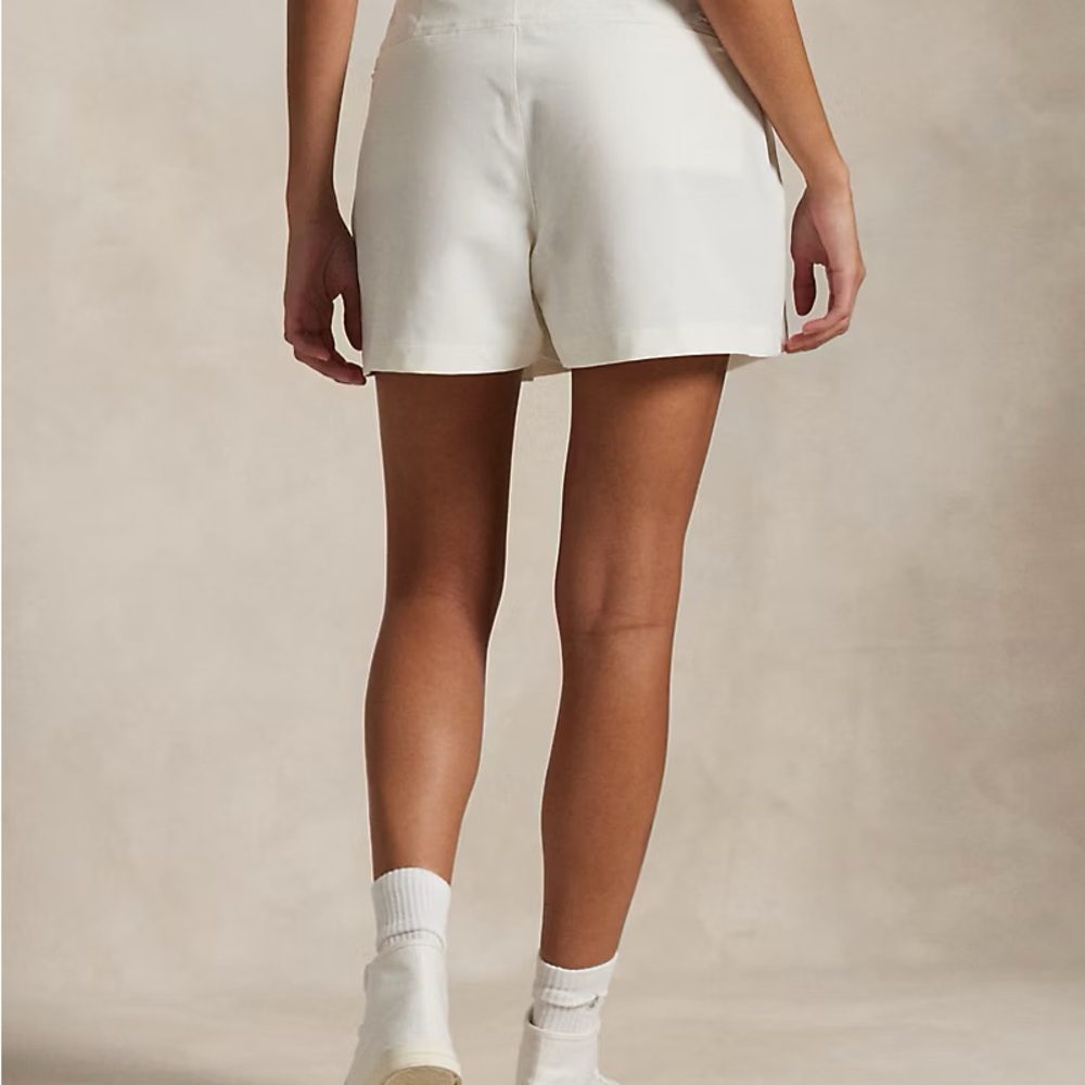 Ralph Lauren White Pleated High Waist Shorts NWT Size L